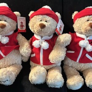 3 🎄Teddy B Caring Bears Collection Stuffed Animal New Tag #7 Gund® Teddy
